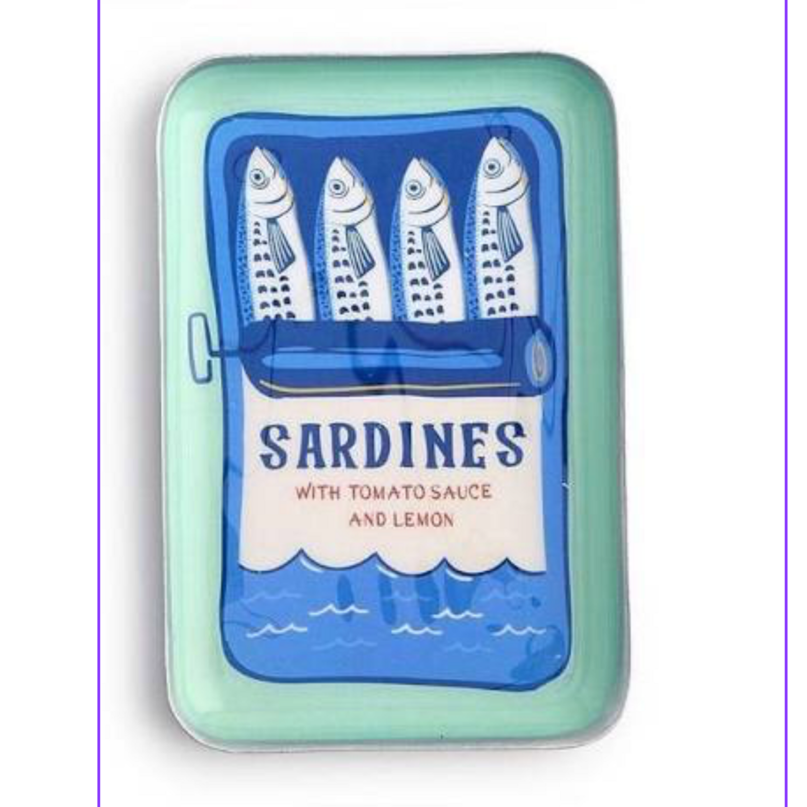 Outside The Box 4x6 Sardine Enameled  Metal Trinket Tray 4 Assorted Design - SOLD SEPARATELY