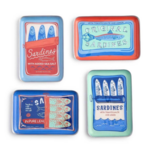 Outside The Box 4x6 Sardine Enameled  Metal Trinket Tray 4 Assorted Design - SOLD SEPARATELY
