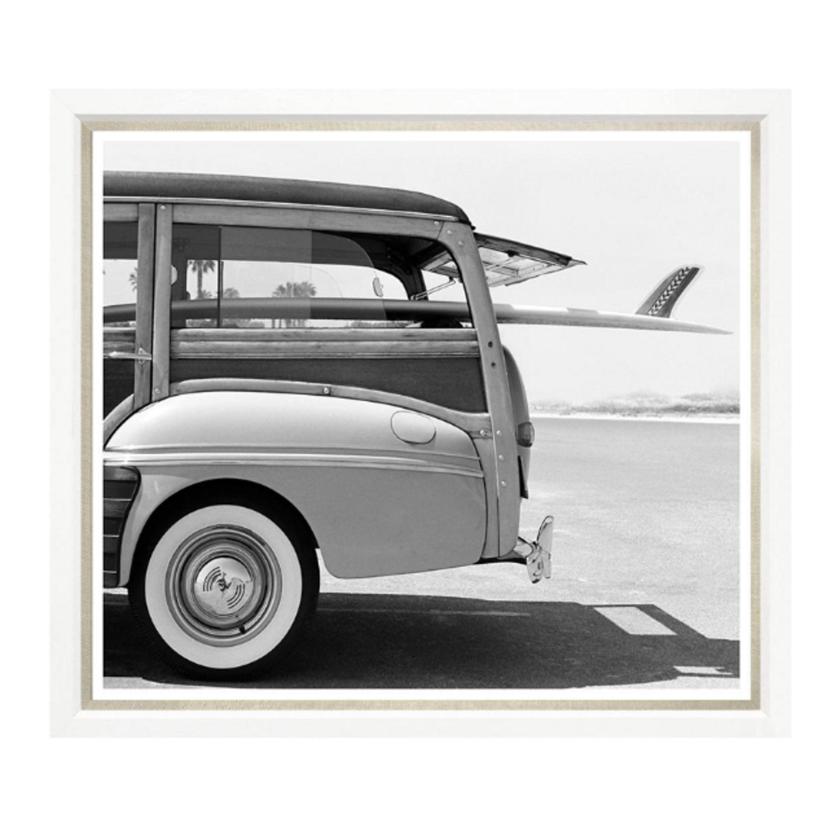 Outside The Box 50x43 Trowbridge On Our Way To Catch Some Waves White Frame With Linen Slip