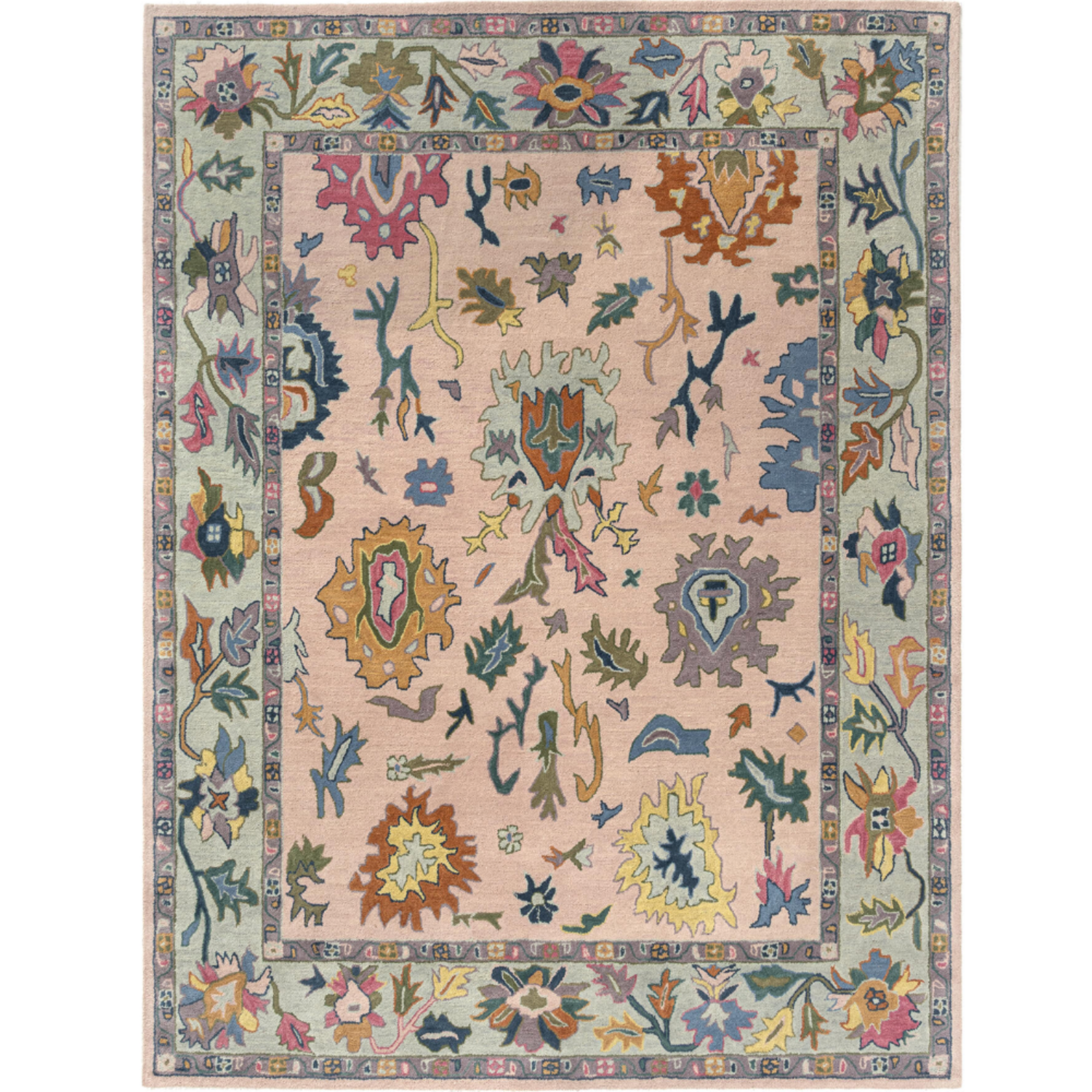 Outside The Box 7' 9" x 9' 9" Elize New Zealand Wool Blend Hand-Tufted Area Rug In Pink / Multicolor - 82946