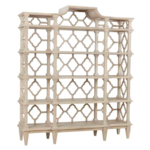 Outside The Box 72x19x84 Chinois Solid Mahogany Open Bookcase In Sandbar -SNB