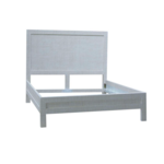 Outside The Box 64x85x56 Kagu Rattan Wrapped Solid Wood Queen Bed In White Washed - RWWS