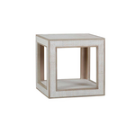 Outside The Box 24x24 Finsbury White Washed Rattan & Solid Mahogany Square Side Table In Sandbar SNB / RWWS