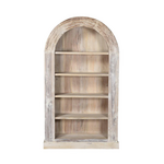 Outside The Box 82x15x43 Gizelle Bleached Reclaimed Wood Open Arch Bookcase