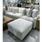 Outside The Box 115" Asher Bone White Kid Proof Performance Upholstered Cloud Cushion Lounge Modular Sofa W / Ottoman BU104-43 (CC)