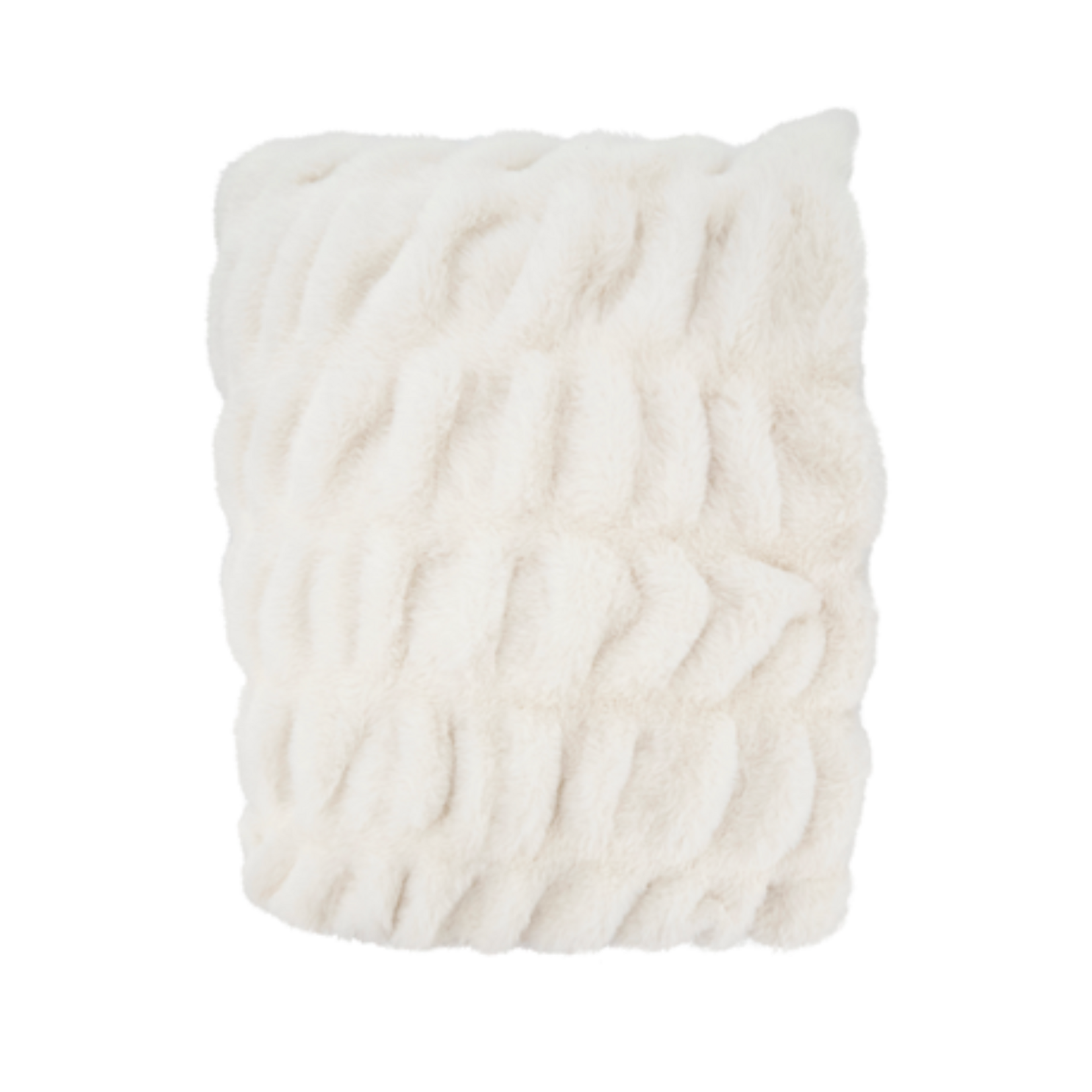 Outside The Box 50x60 White Rabbit Faux Fur Throw Blanket - TH2830