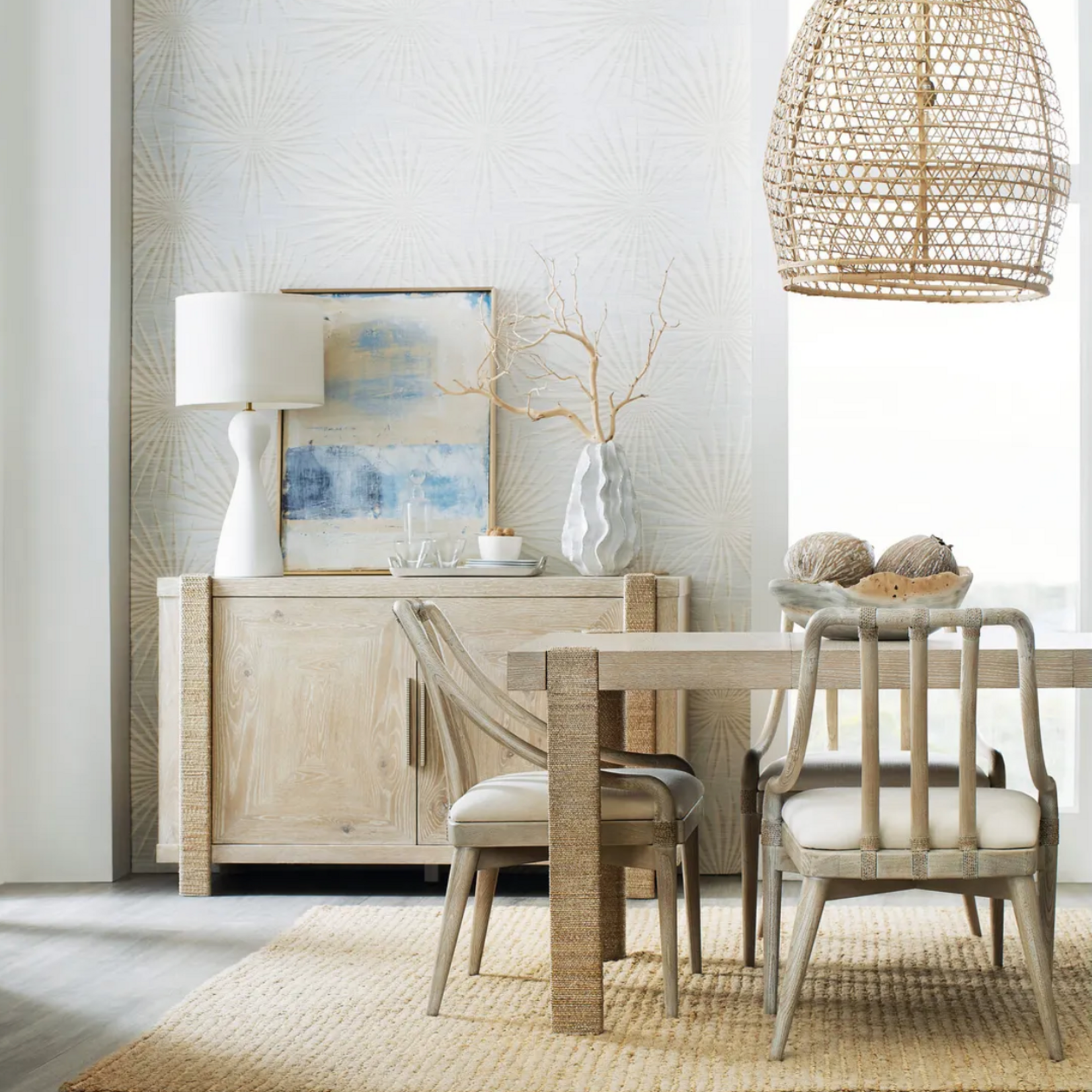 Outside The Box Seaside Oyster Performance Fabric & Light Wood Dining Chair