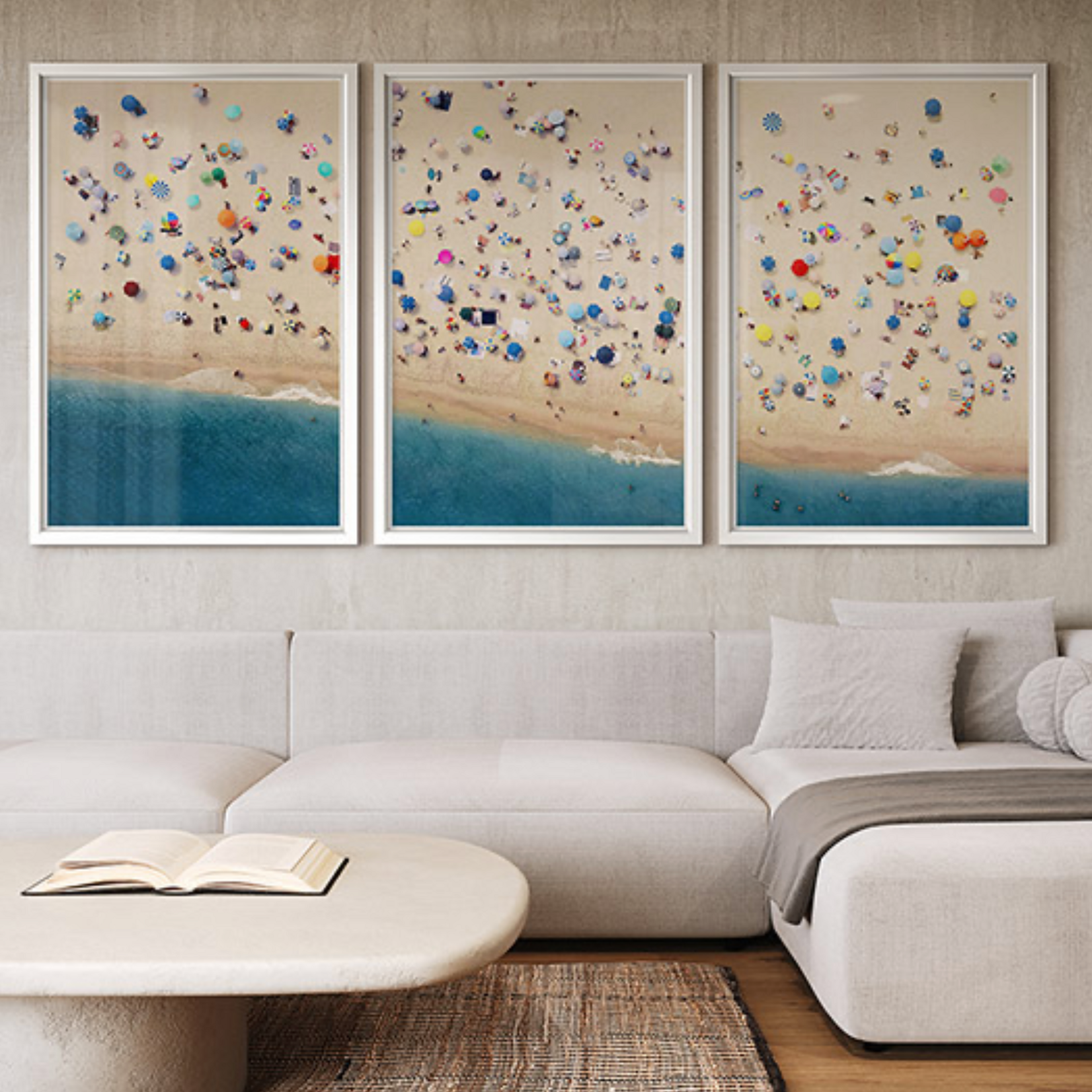 Outside The Box 50x34 Trowbridge Marvelous Miami Aerial Whtie Frame Artwork #2