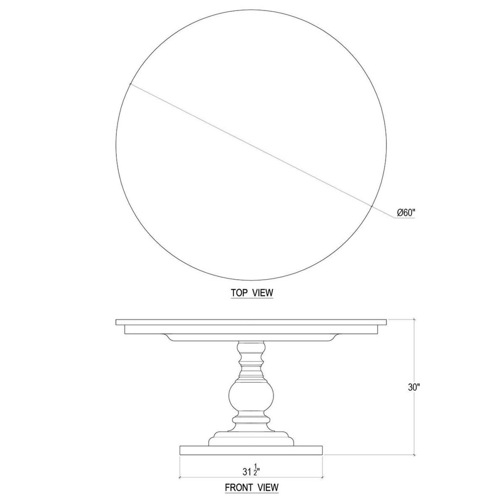 Outside The Box 60" Goucho Mahogany Round Trestle Dining Table In Gray Charleston