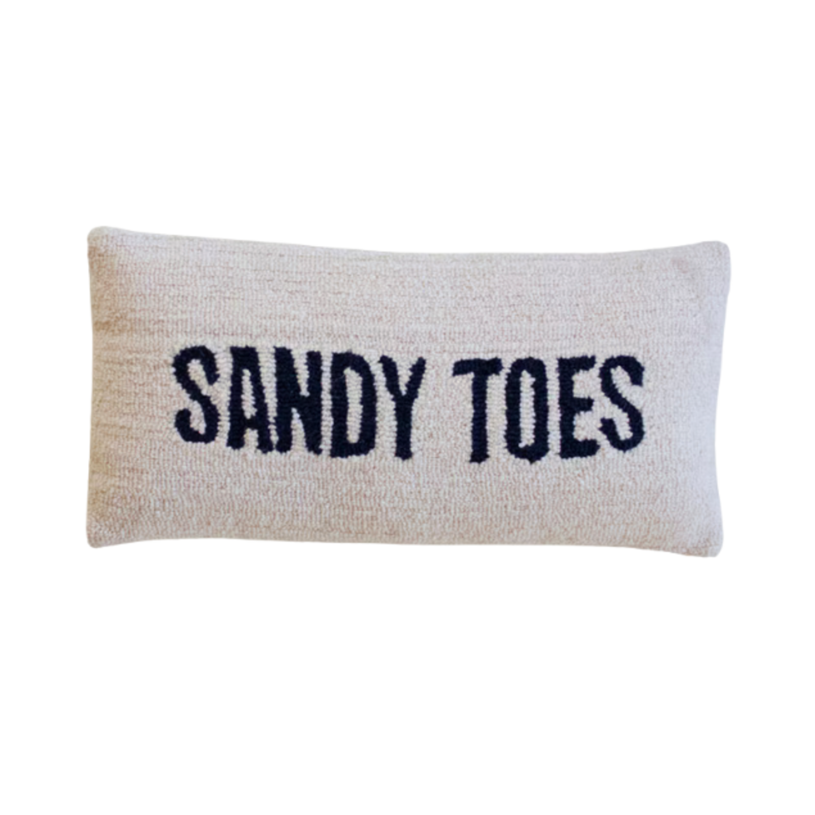 Outside The Box 24x14 "Sandy Toes" Hand Hooked Lumbar Pillow