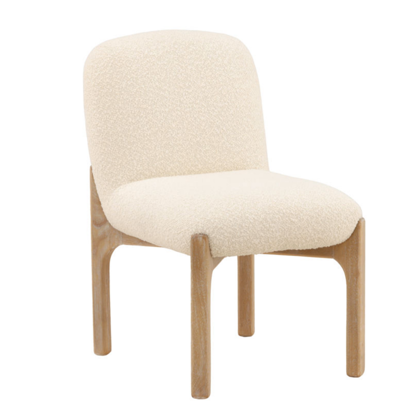Outside The Box Ember Chunky Boucle 100% Poly Performance & Rubber Wood Dining Chair