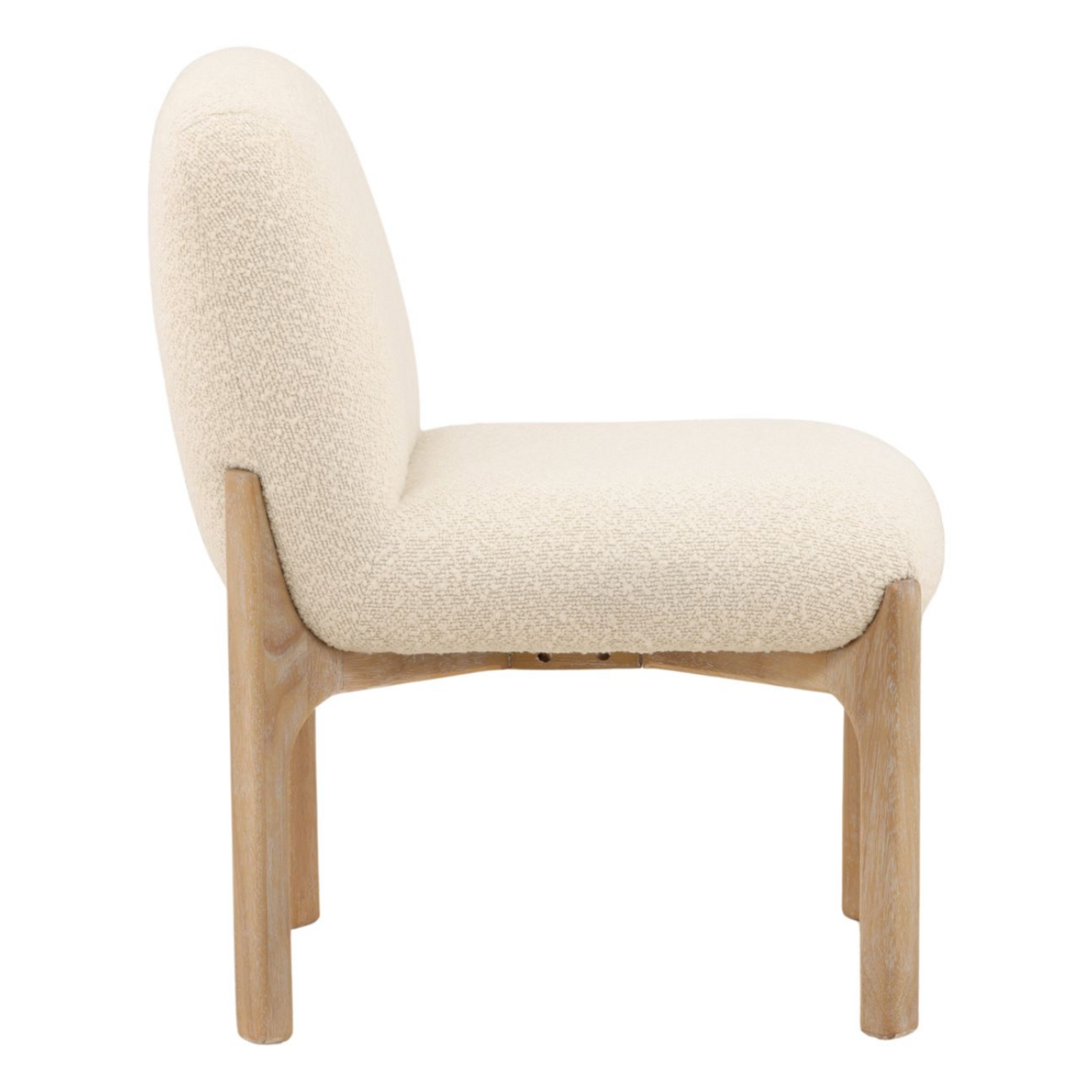 Outside The Box Ember Chunky Boucle 100% Poly Performance & Rubber Wood Dining Chair