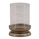 Outside The Box 15" Fairmont Antique Brass Aluminum & Glass Candle Holder