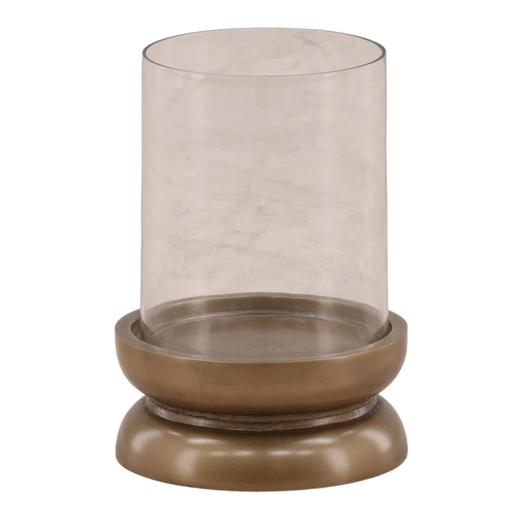 Outside The Box 12" Fairmont Antique Brass Aluminum & Glass Candle Holder