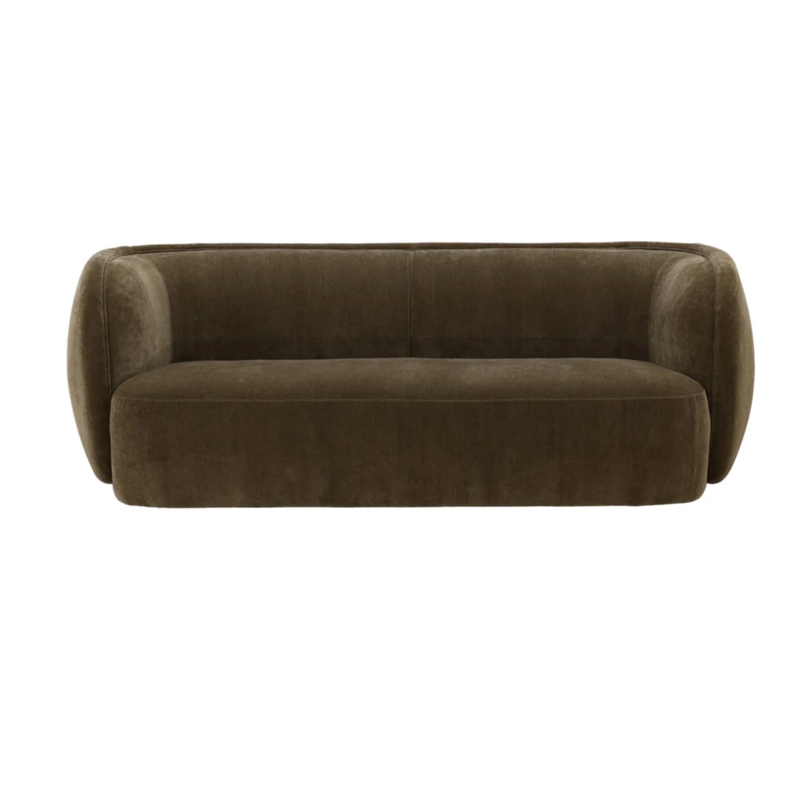 Outside The Box 86" Glenhaven Moss Olive 100%  Poly Performance Velvet Sofa