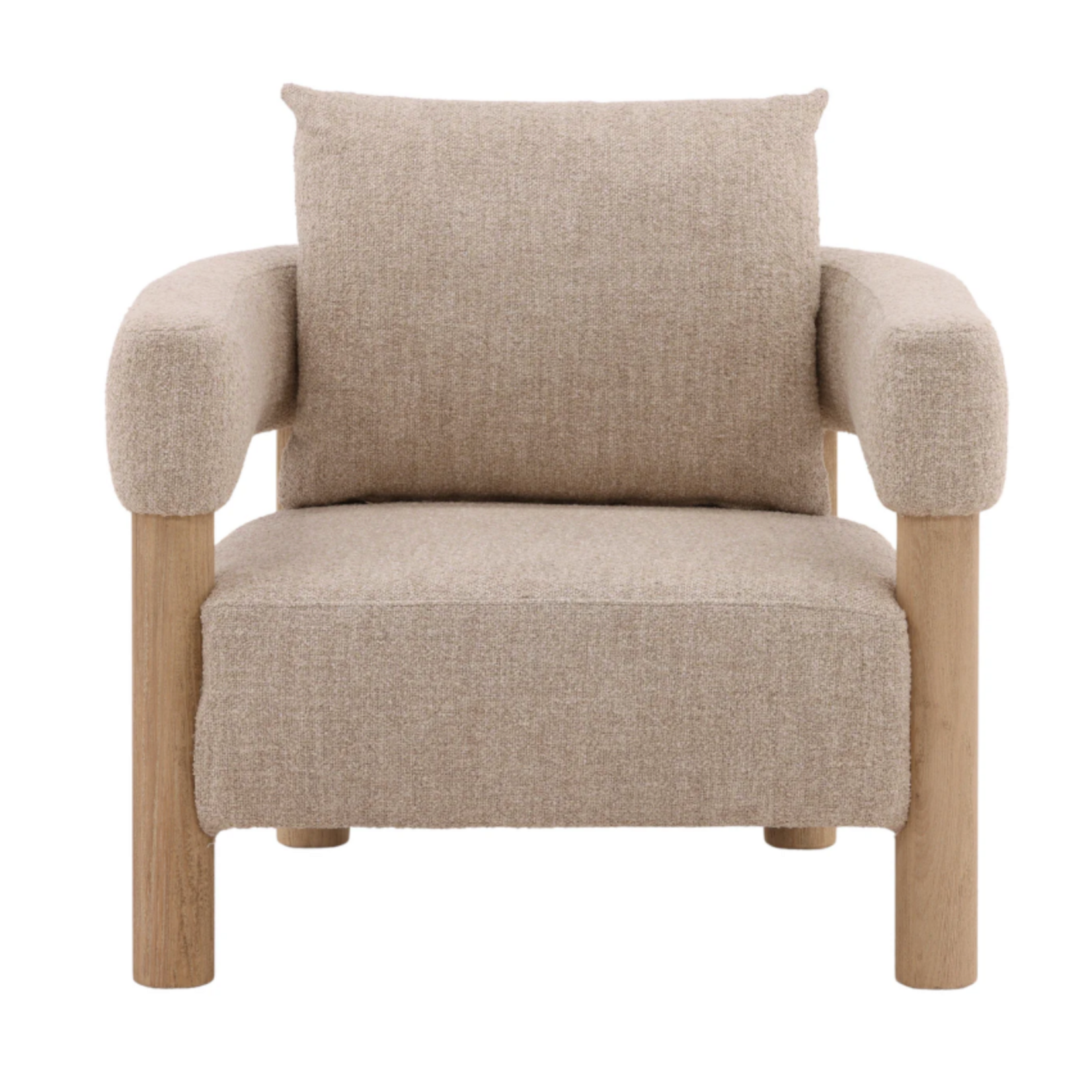 Outside The Box Theo Yukon Beige Poly Blend Performance Fabric Accent Chair