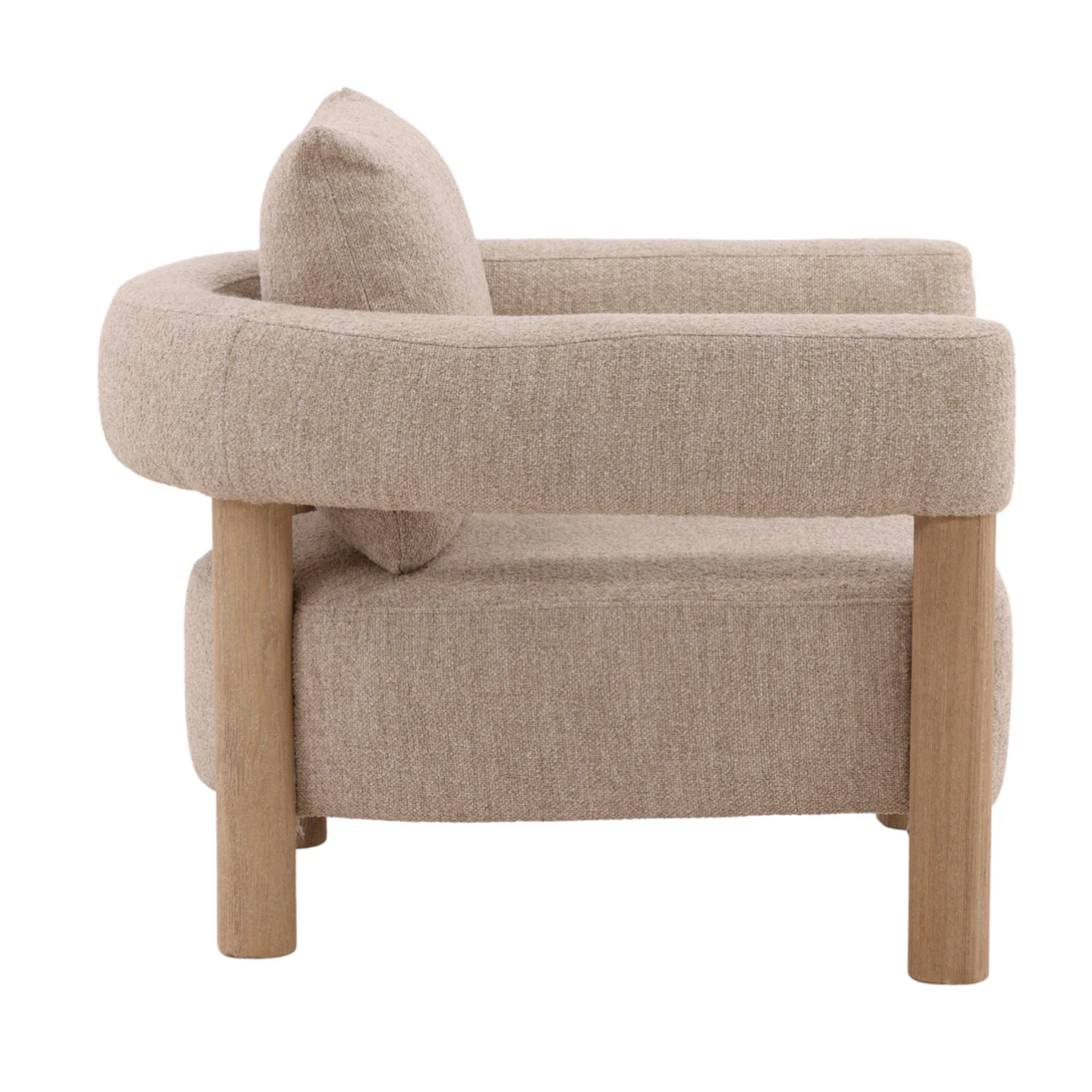 Outside The Box Theo Yukon Beige Poly Blend Performance Fabric Accent Chair