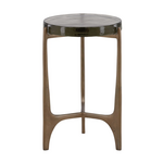 Outside The Box 22" Corentin Glass & Antique Brass Aluminum Side Table