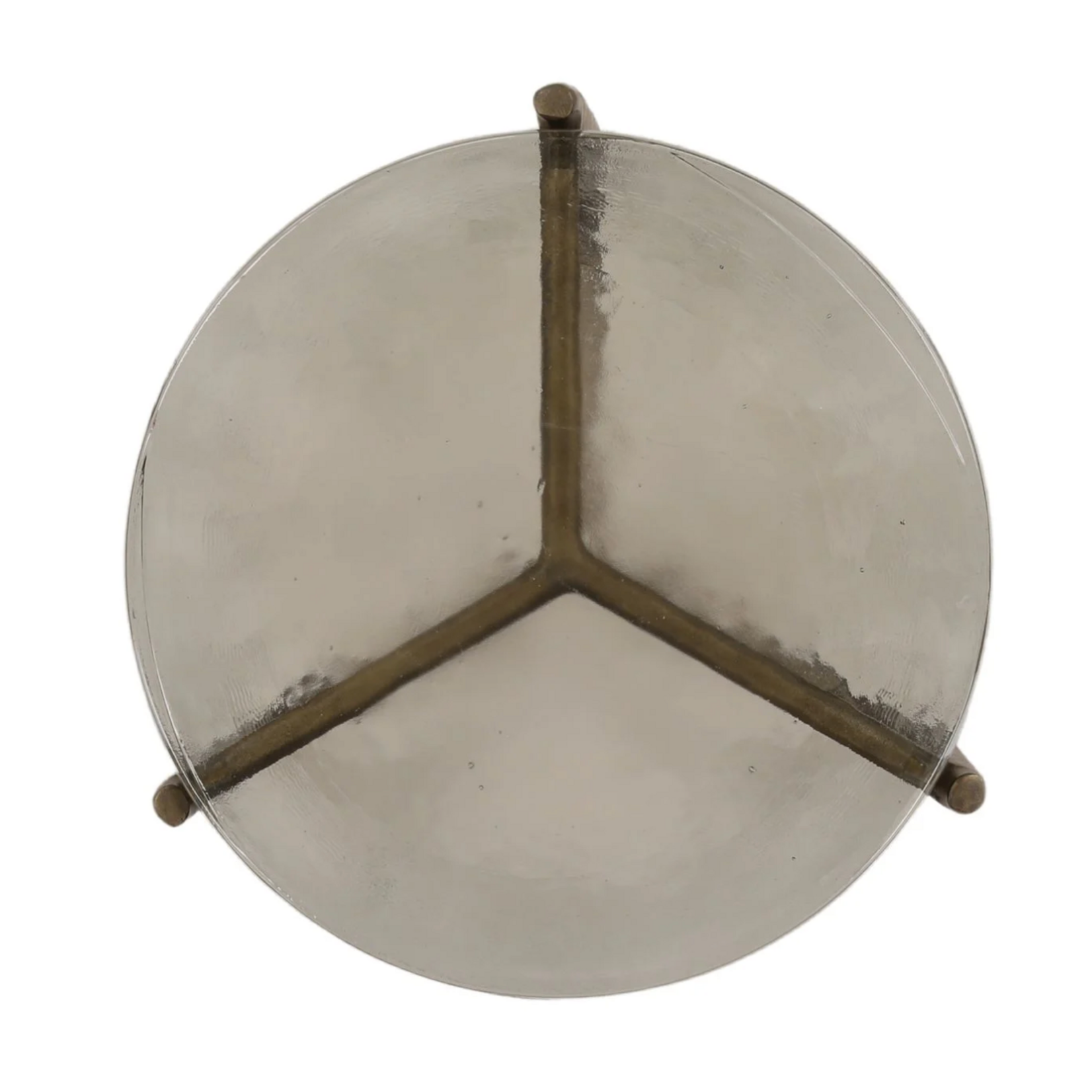 Outside The Box 22" Corentin Glass & Antique Brass Aluminum Side Table