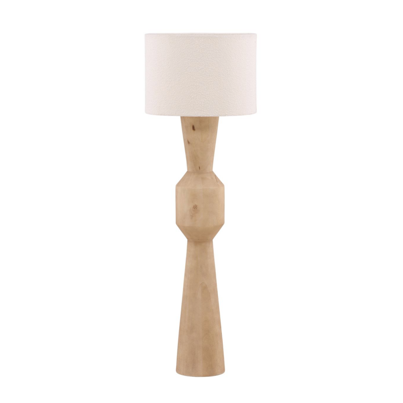 Outside The Box 62" Maritza Mango Wood & Boucle Shade Floor Lamp
