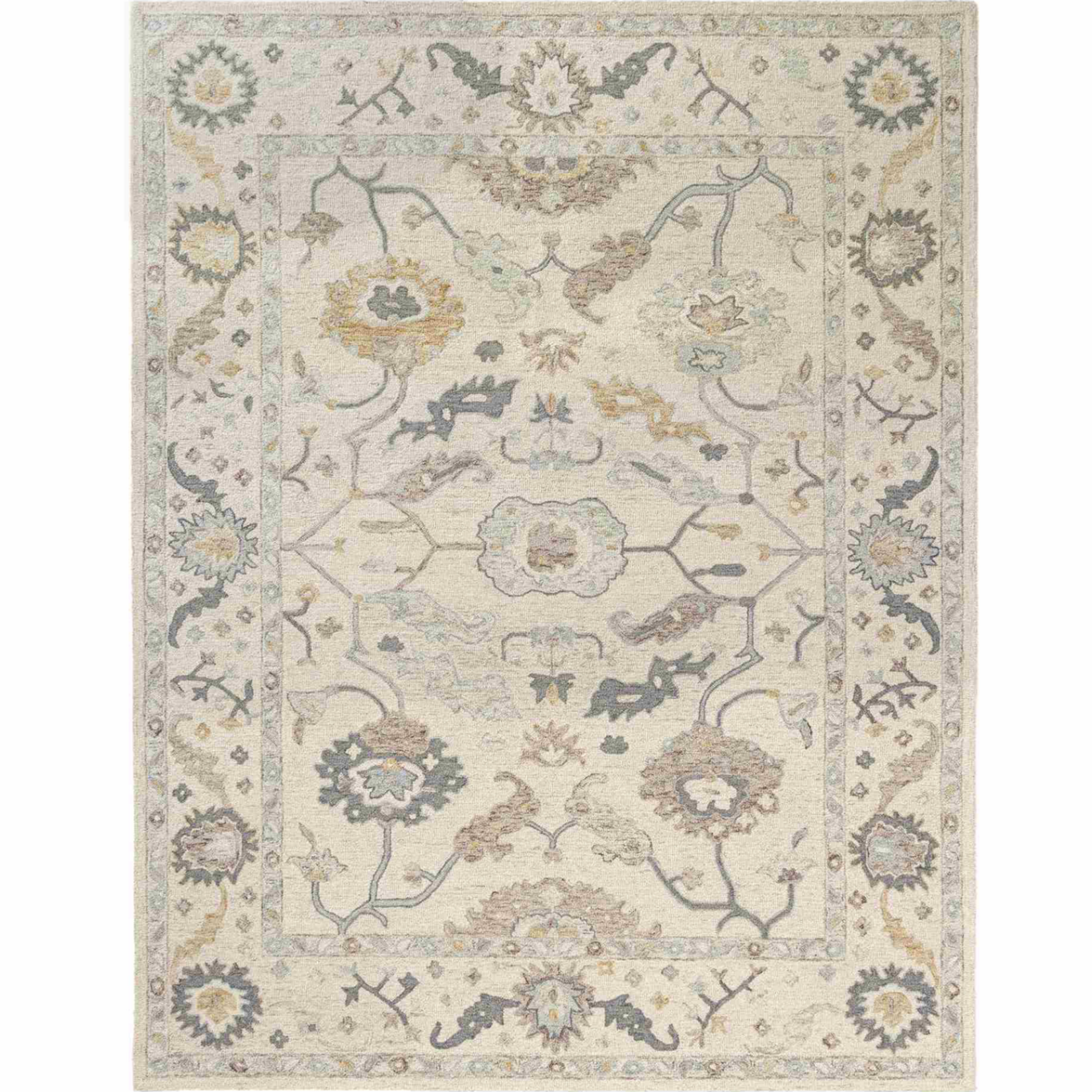 Outside The Box 9' x 12' Pallor 100% Wool Hand-Tufted Area Rug In Cream / Multicolor - 82778