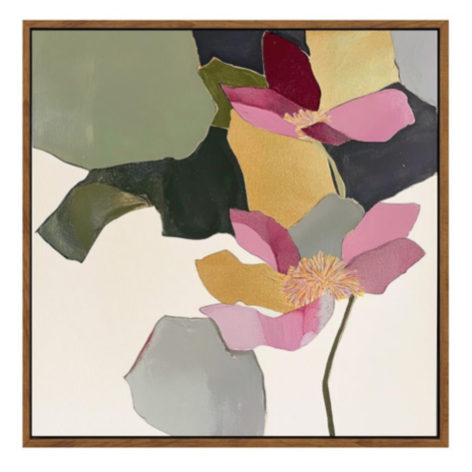 Outside The Box 40x4 Blossom In PInk #1 Oak Wood Frame