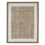 Outside The Box 42x32 Bayo Bark Paper Hand Woven Wood Frame Art