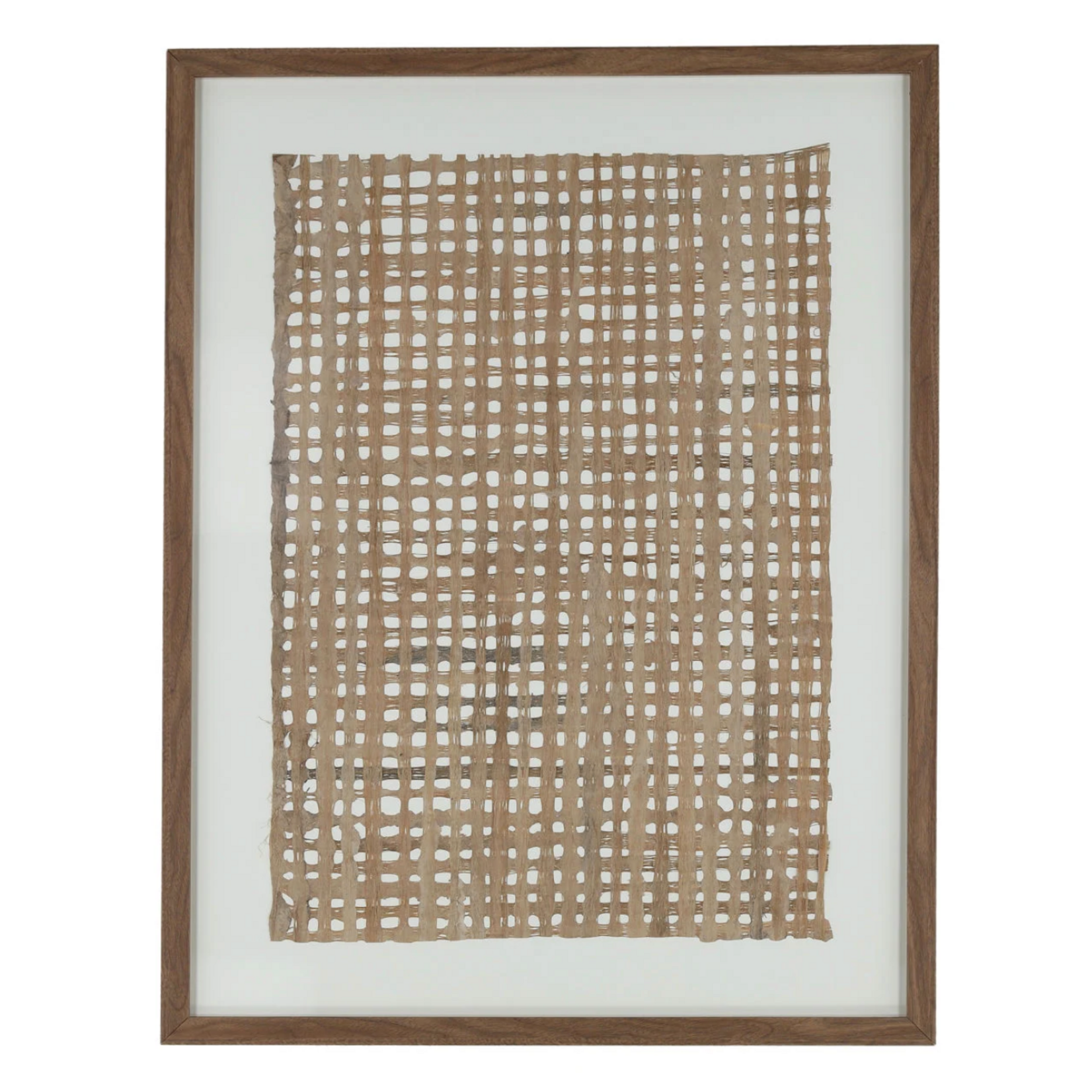 Outside The Box 42x32 Bayo Bark Paper Hand Woven Wood Frame Art