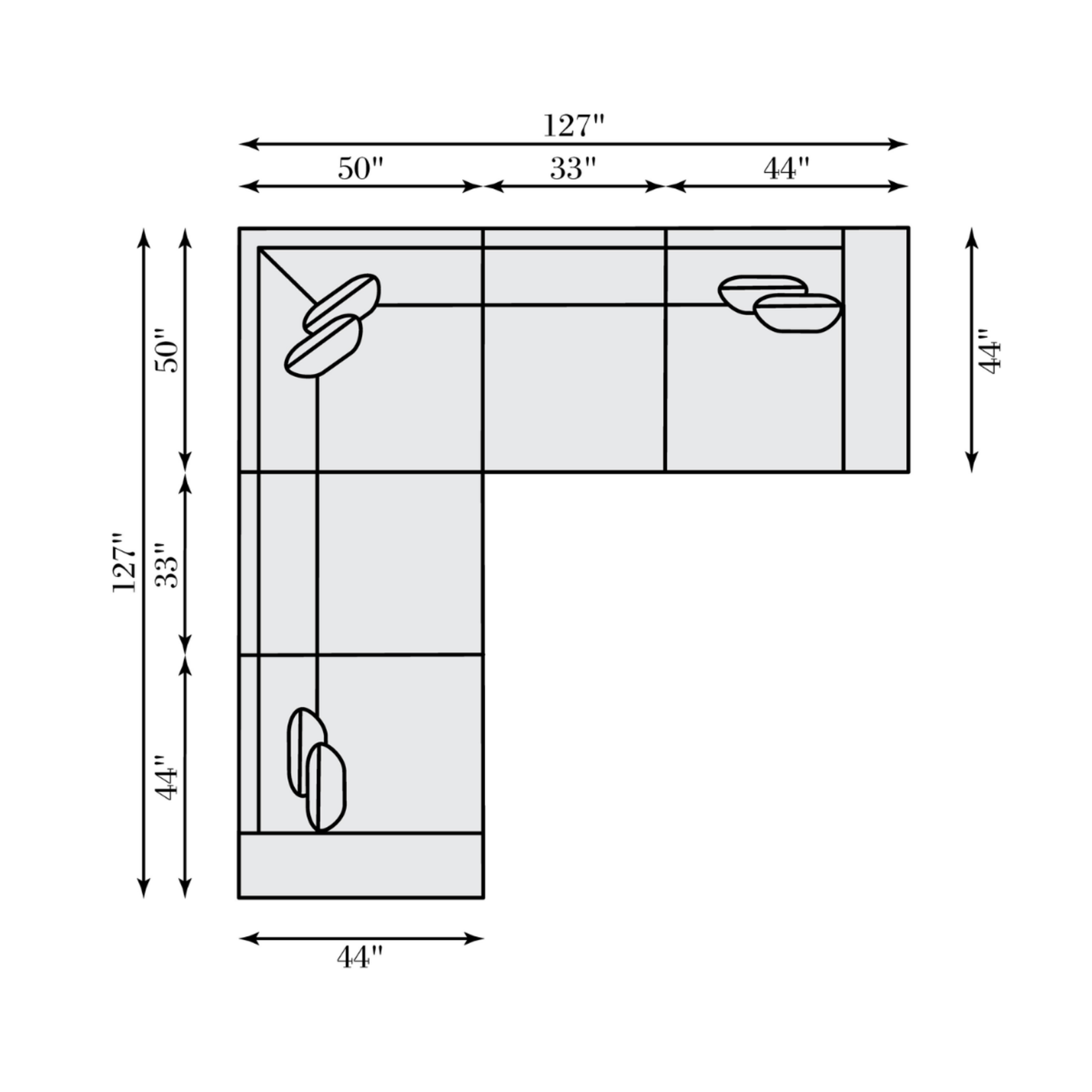 Outside The Box 127x127 Bliss Natural Beige Power Motion L-Shape Sectional B131-002 (J)