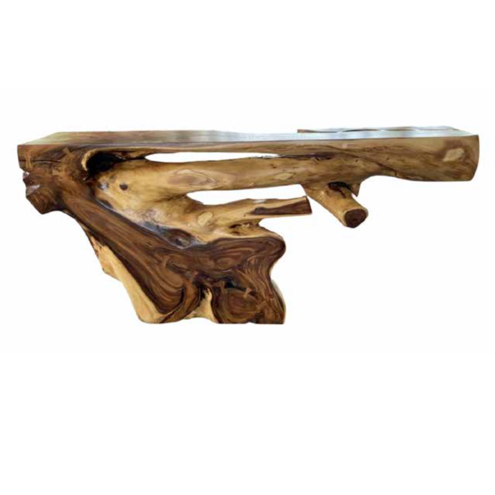 Outside The Box 96x19x43 Acacia Solid Root Wood Live Edge Console Table #7