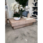 Outside The Box 67x31x18 Tuscan Solid Teak Wood Coffee Table In Custom White