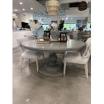 Outside The Box 60" Goucho Mahogany Round Trestle Dining Table In Gray Charleston