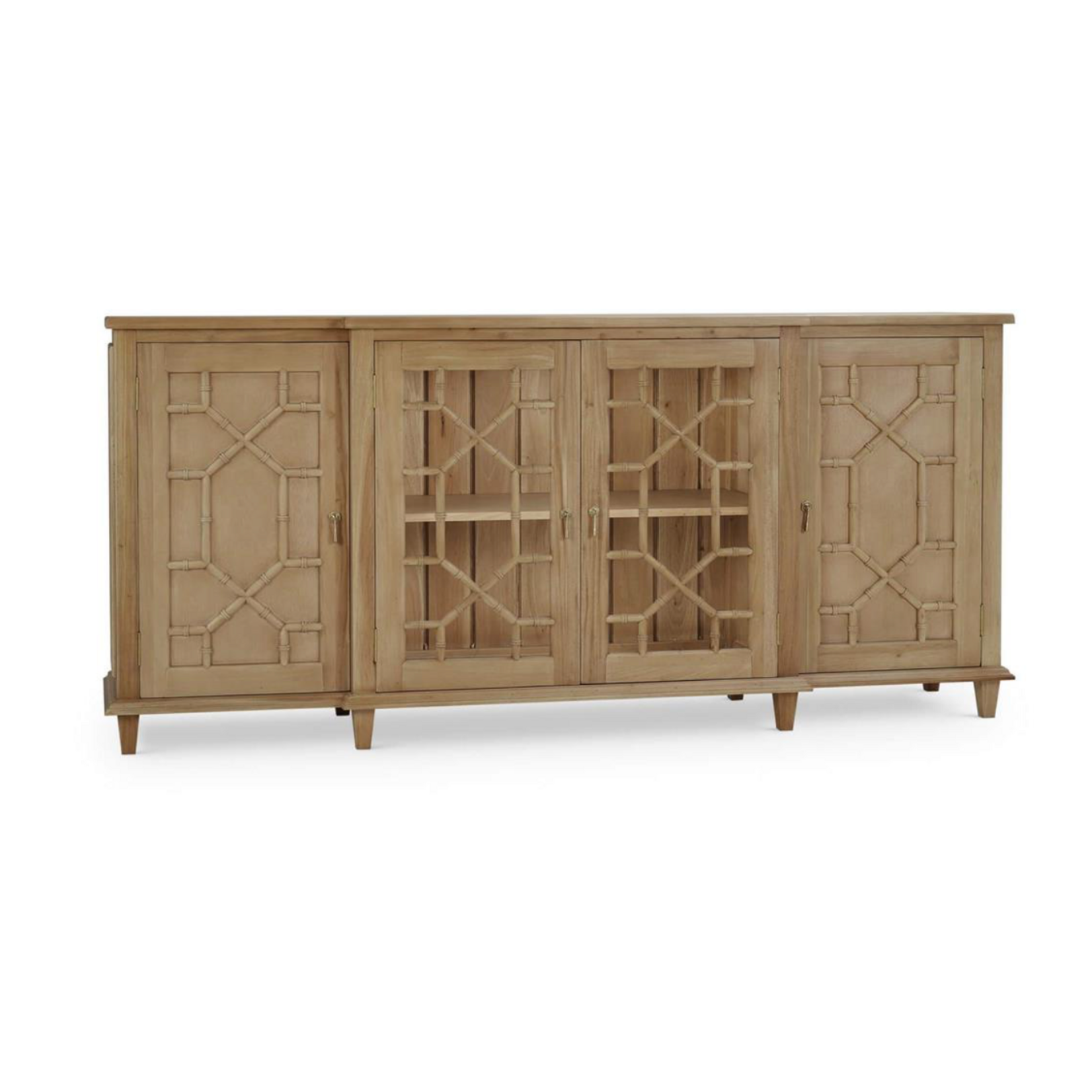 Outside The Box 84x17x39 Grosvenor Solid Mahogany Credenza In Sandbar - SNB