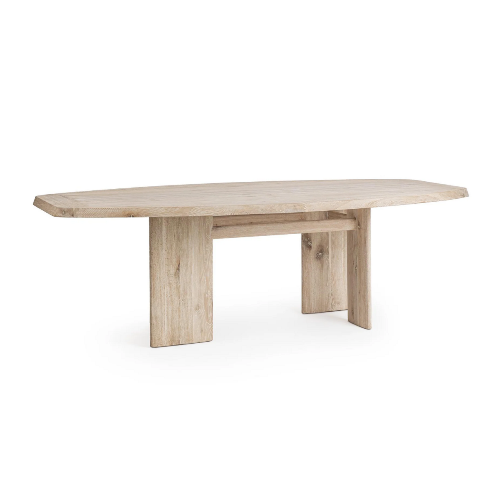 Outside The Box 95x47 Sorento Oak Wood Rectangular Dining Table In Soft Ash