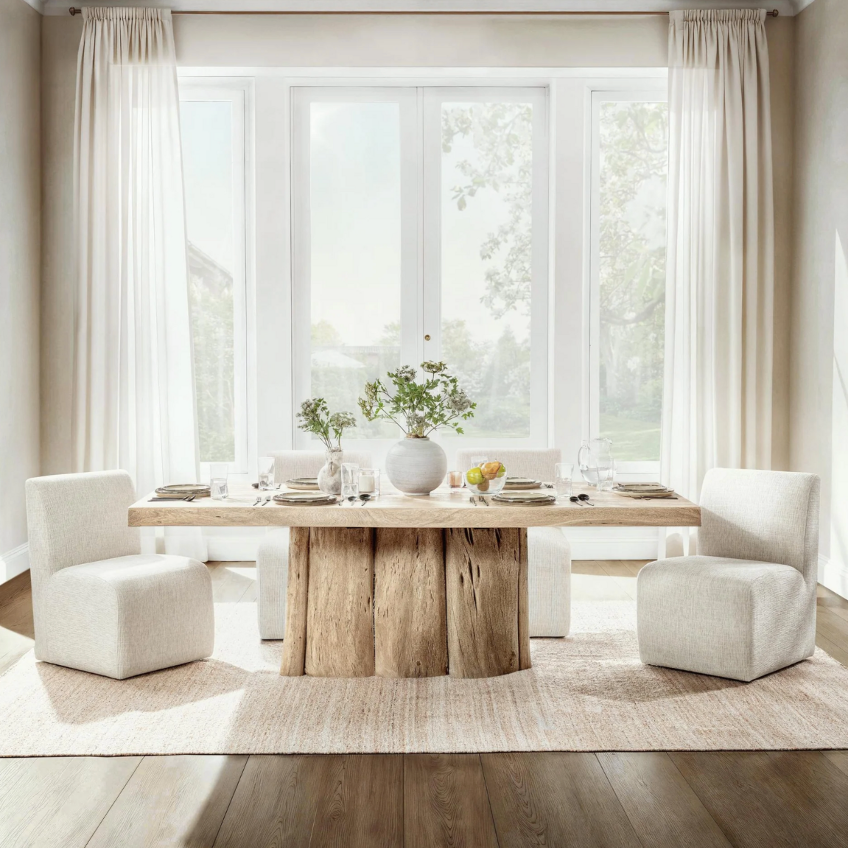 Outside The Box 92x40 Terra Acacia Wood Rectangular Dining Table In Sandstone Greige