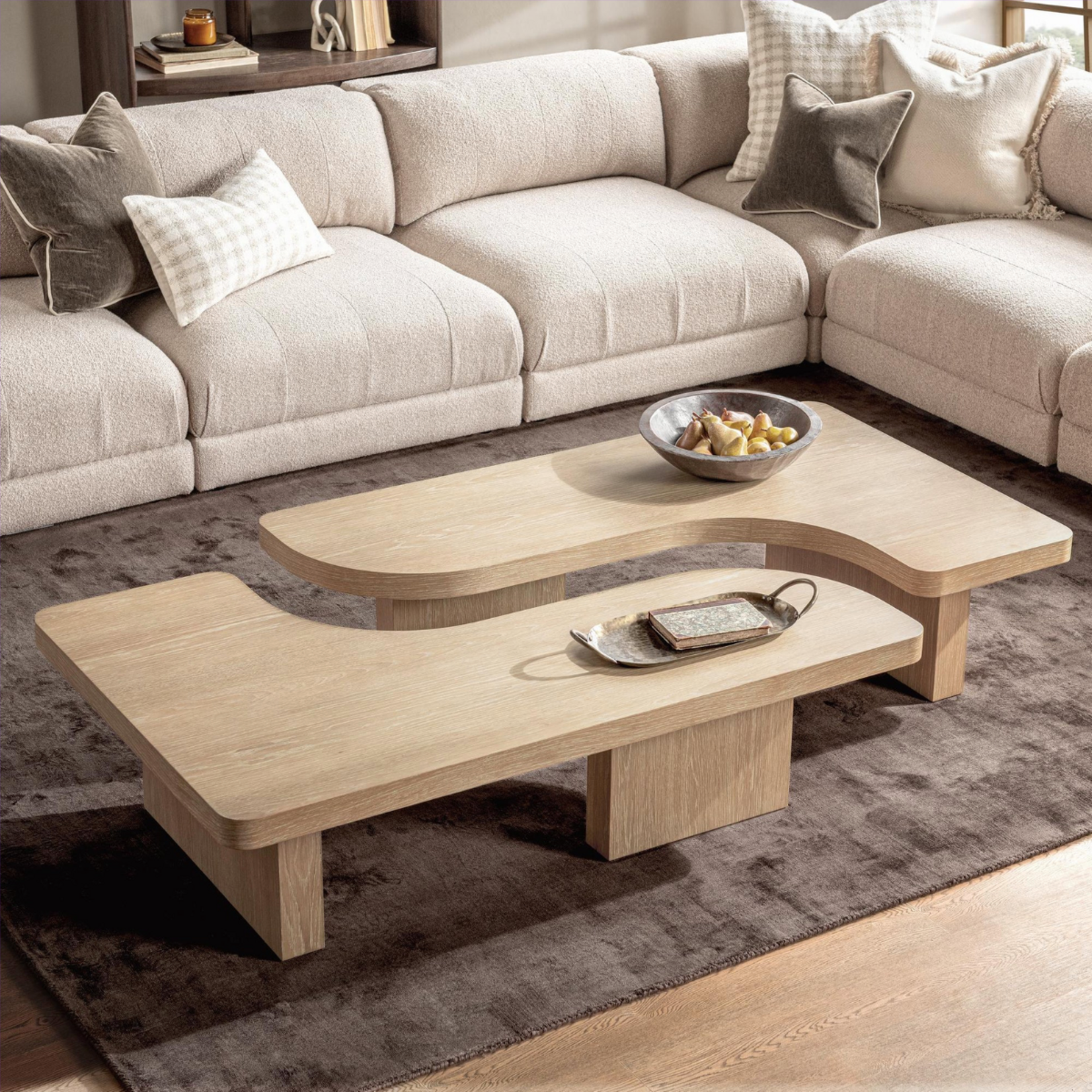 Outside The Box 71x35 Melina Coastal Drift 2 Piece Rectangular Coffee Table