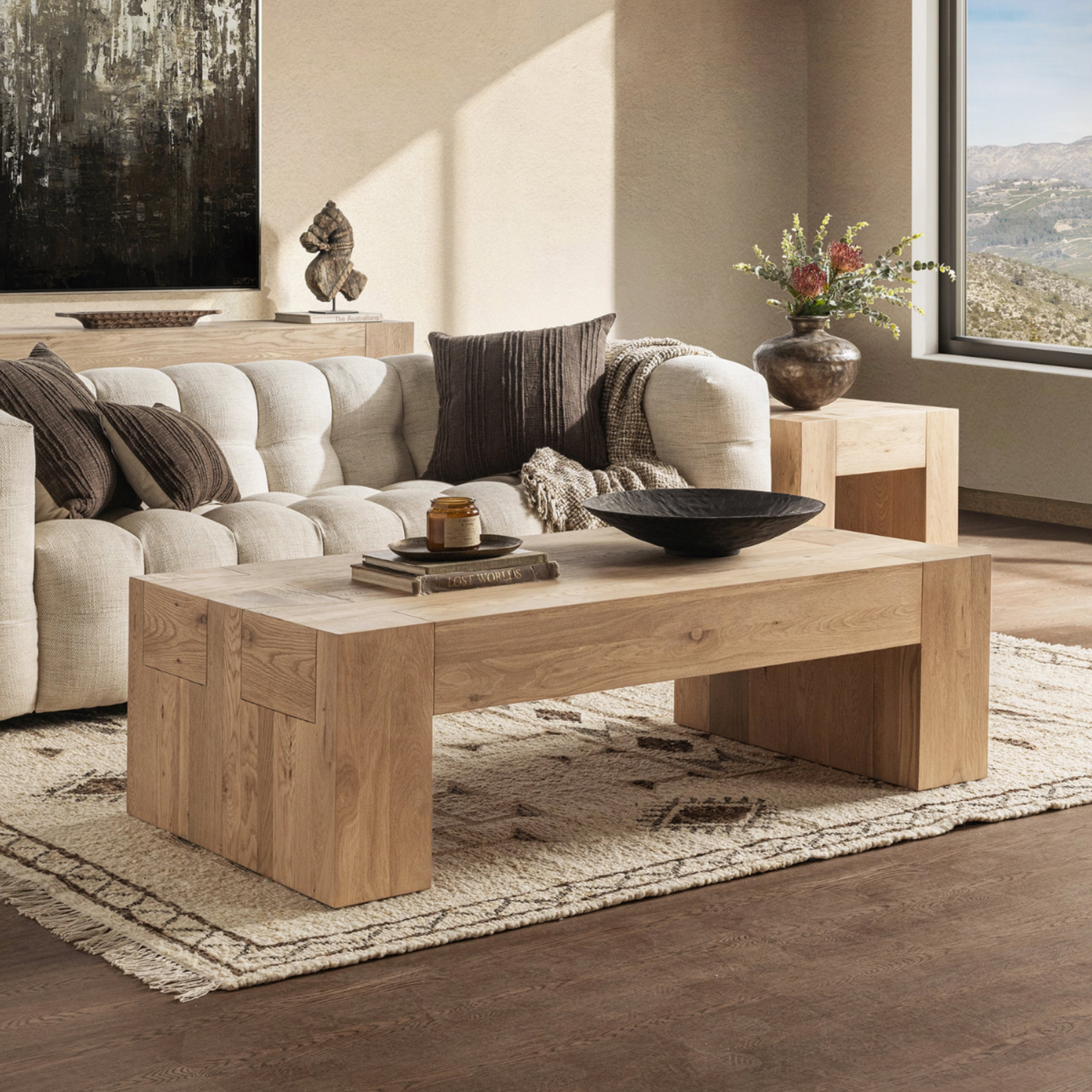 Outside The Box 60x30x18 Bristol Reclaimed Oak Coffee Table In Coastal Haven