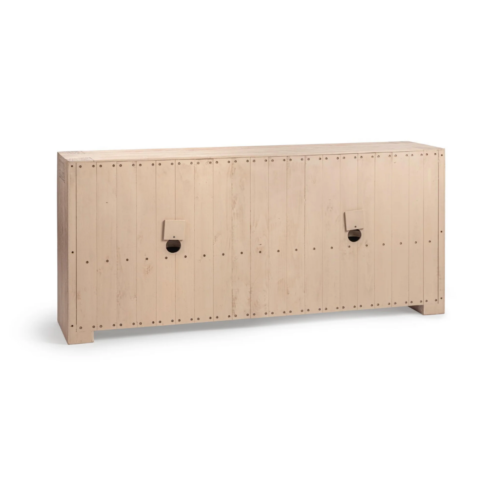 Outside The Box 78x18x36 Bristol Reclaimed Oak 4 Door Sideboard In White Washed