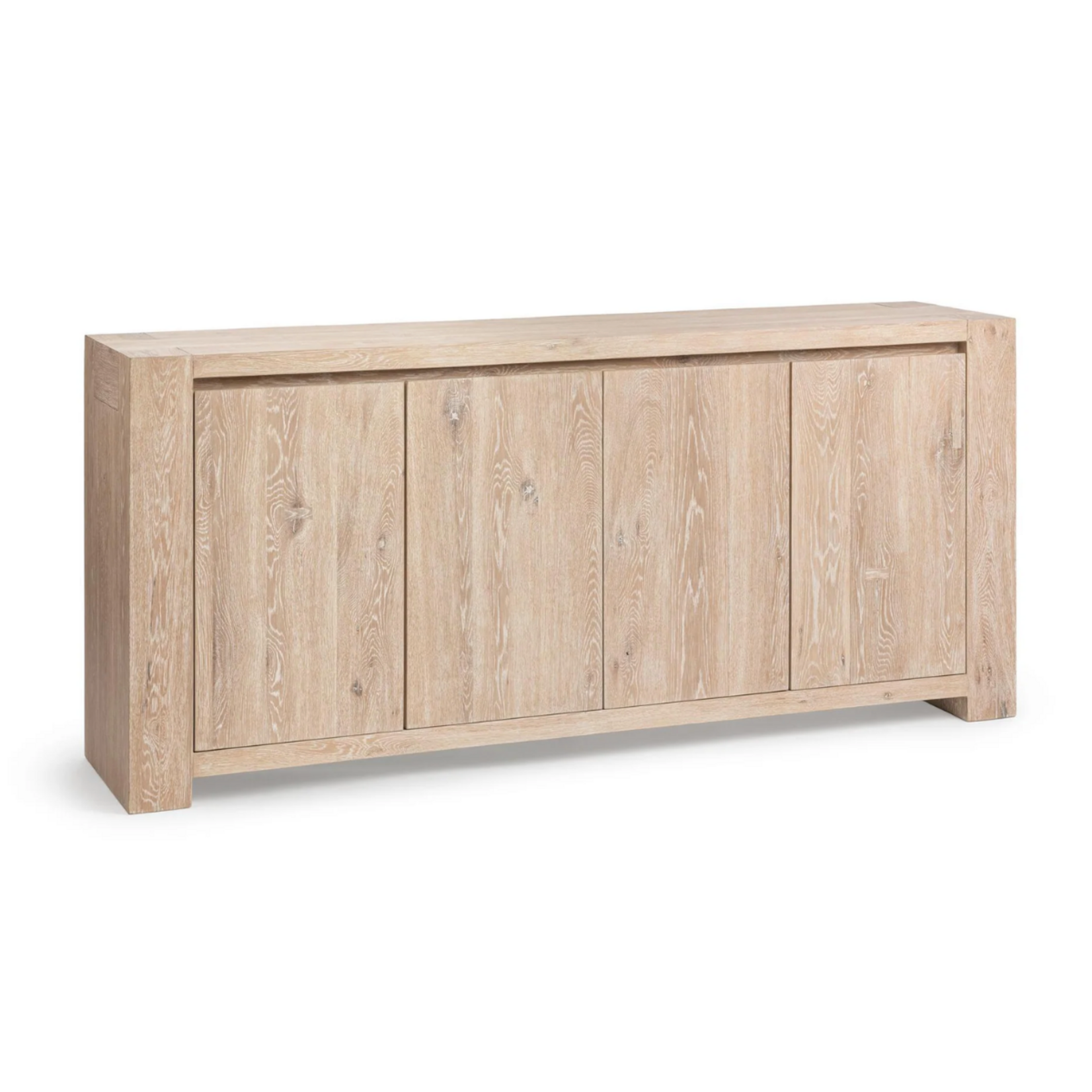 Outside The Box 78x18x36 Bristol Reclaimed Oak 4 Door Sideboard In White Washed