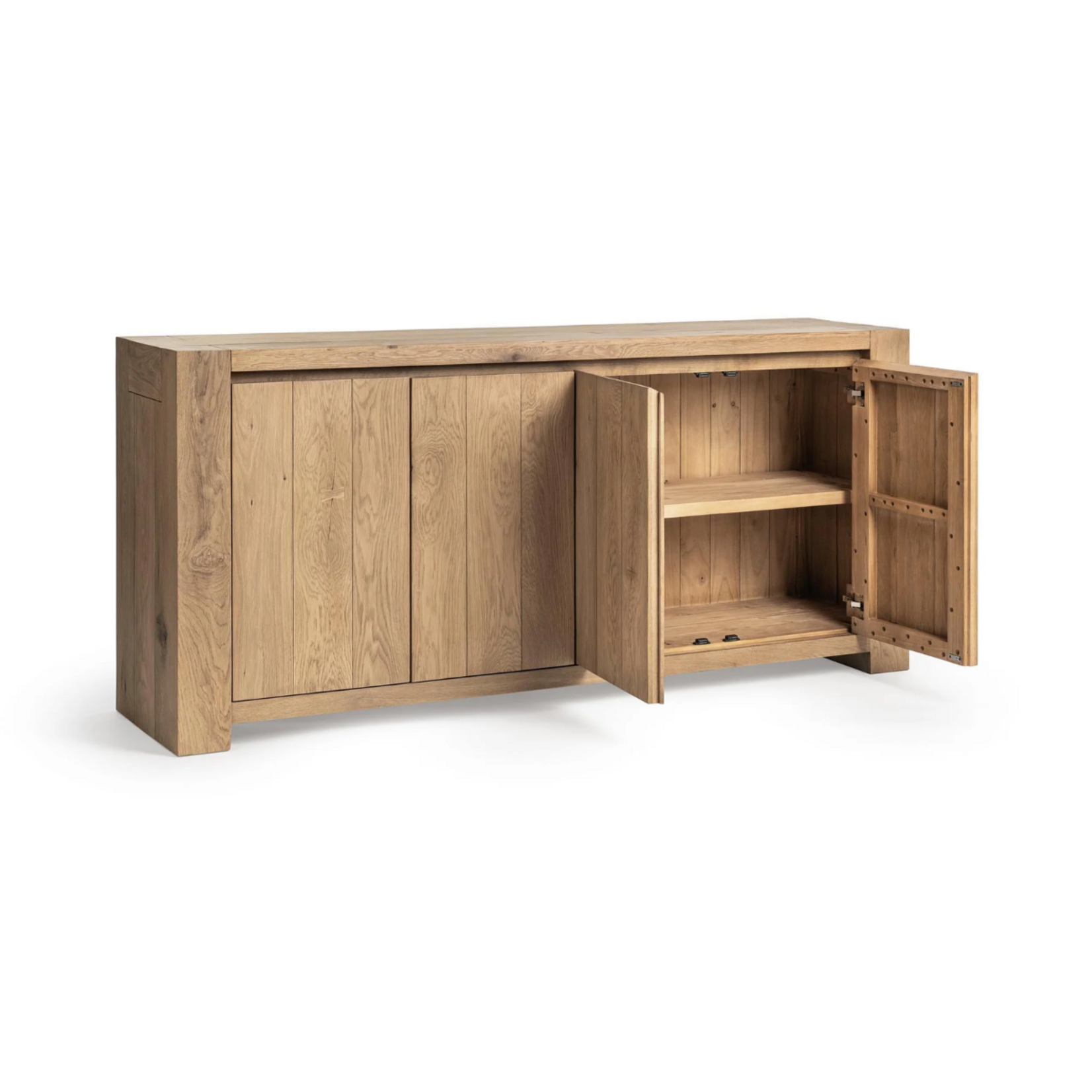 Outside The Box 78x18x36 Bristol Reclaimed Oak 4 Door Sideboard In Coastal Haven