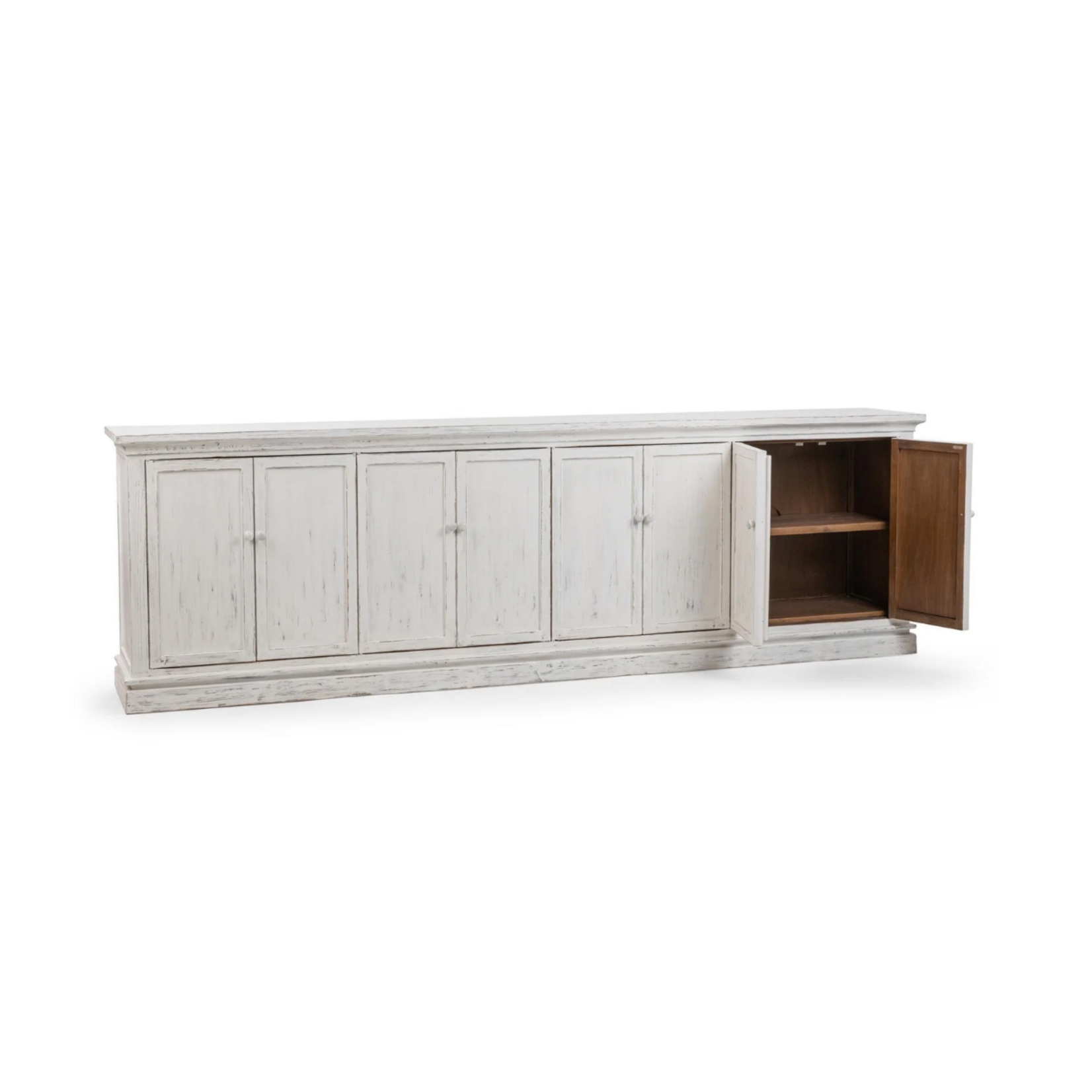 Outside The Box 122x19x38 Elmer Reclaimed Pine 8 Door Sideboard In Shoreline Wash