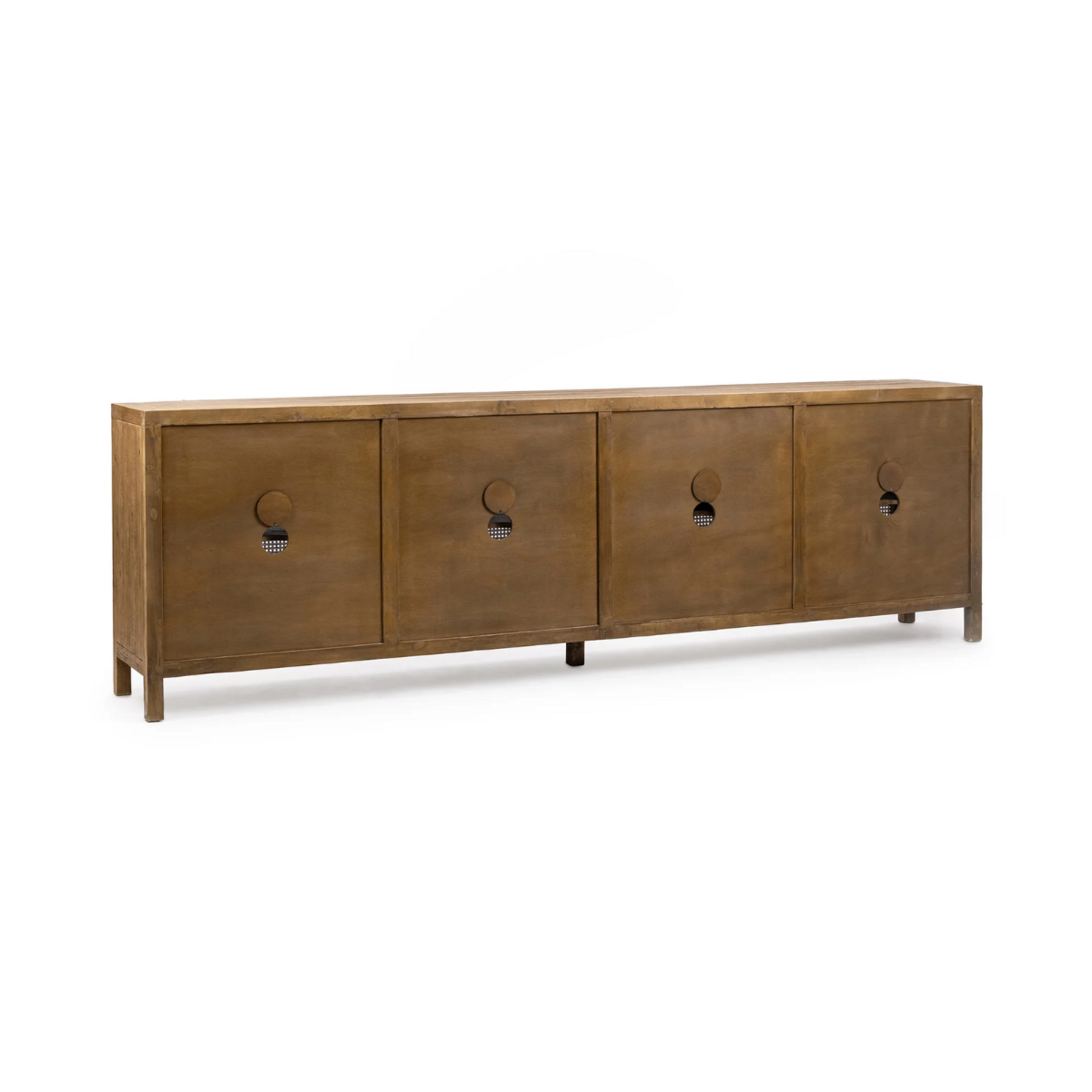 Outside The Box 122x19x38 Alvin Reclaimed Pine & Rattan 8 Door Sideboard In Sandy Cove