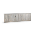 Outside The Box 122x19x36 Malibu Reclaimed Pine Wood 8 Door Sideboard In Blue Washed