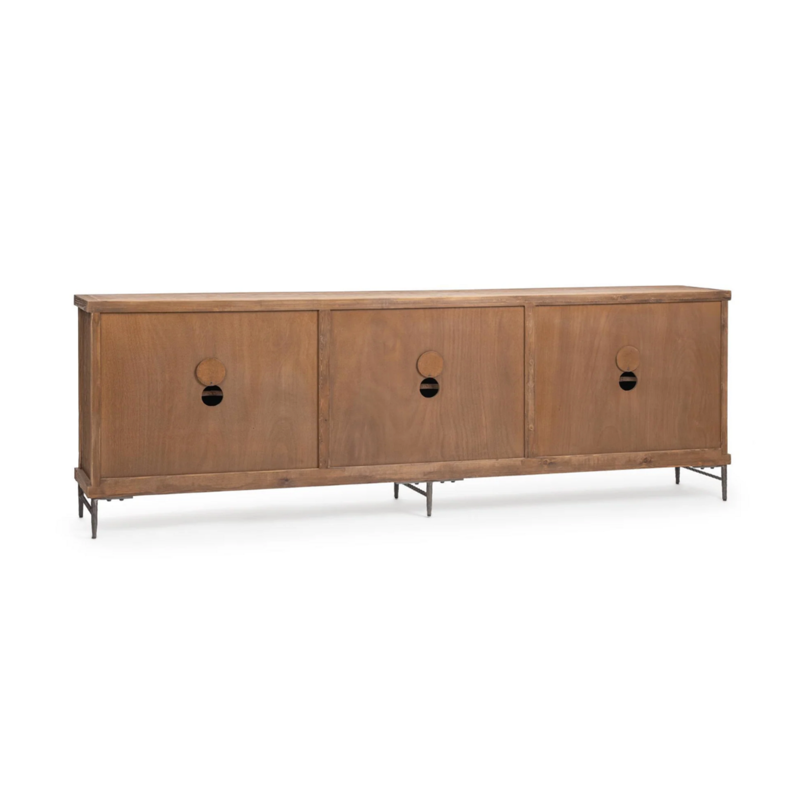 Outside The Box 106x18x36 Edison Reclaimed Pine 6 Door Sideboard In Sandy Cove