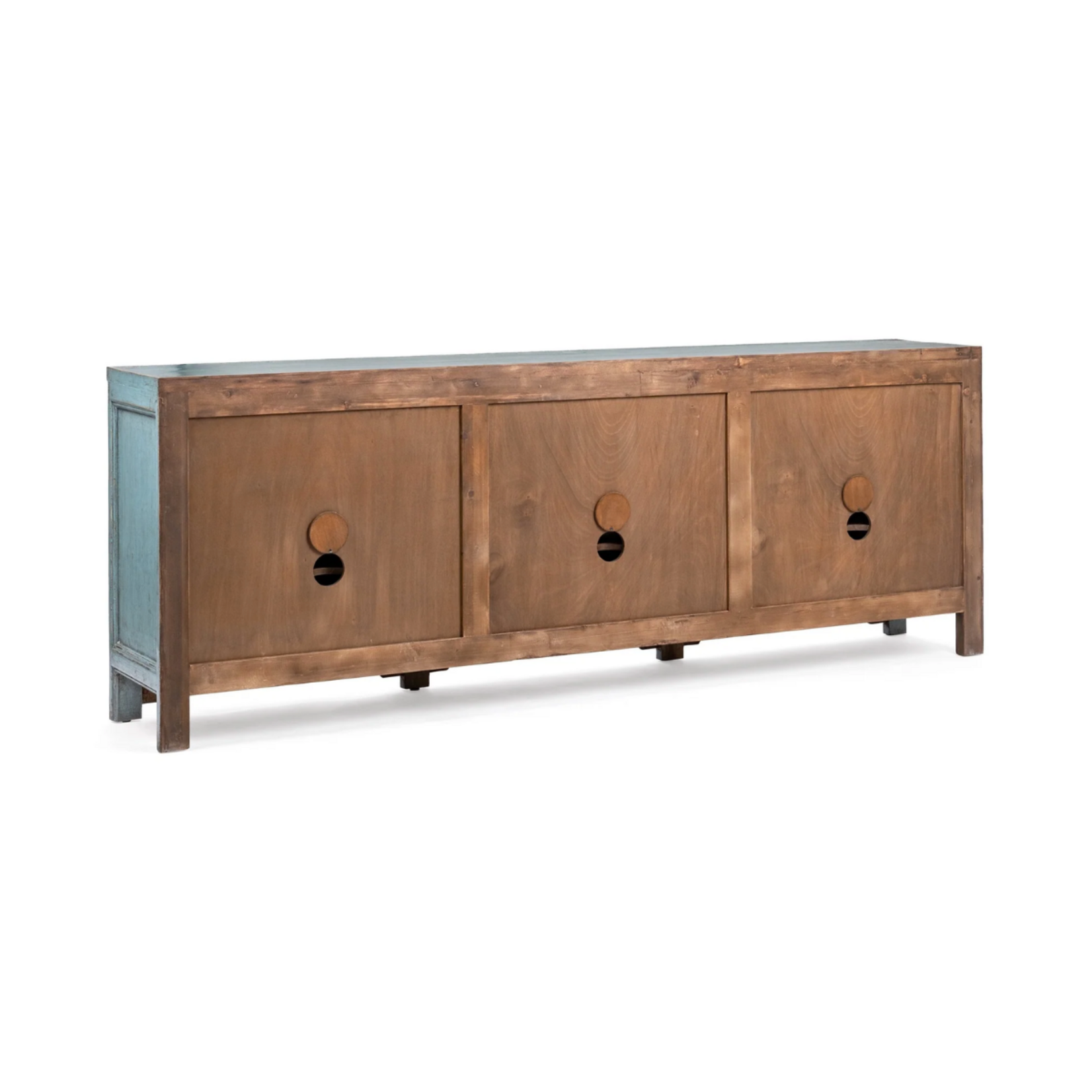 Outside The Box 104x18x38 Winford Reclaimed Pine 3 Drawer 6 Door Sideboard In Harbor Blue