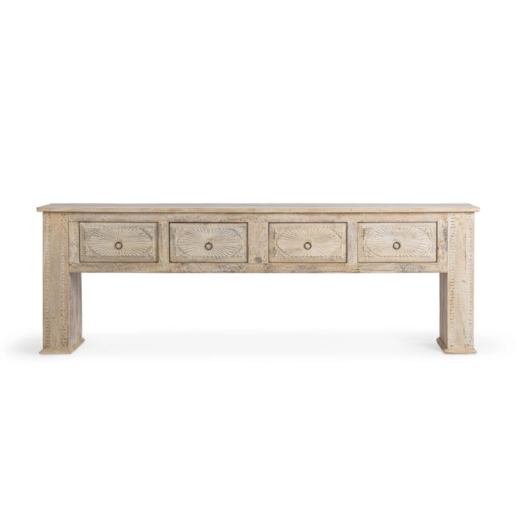 Outside The Box 108x18x36 Qena Reclaimed Butterwood Blend 4 Drawer Console