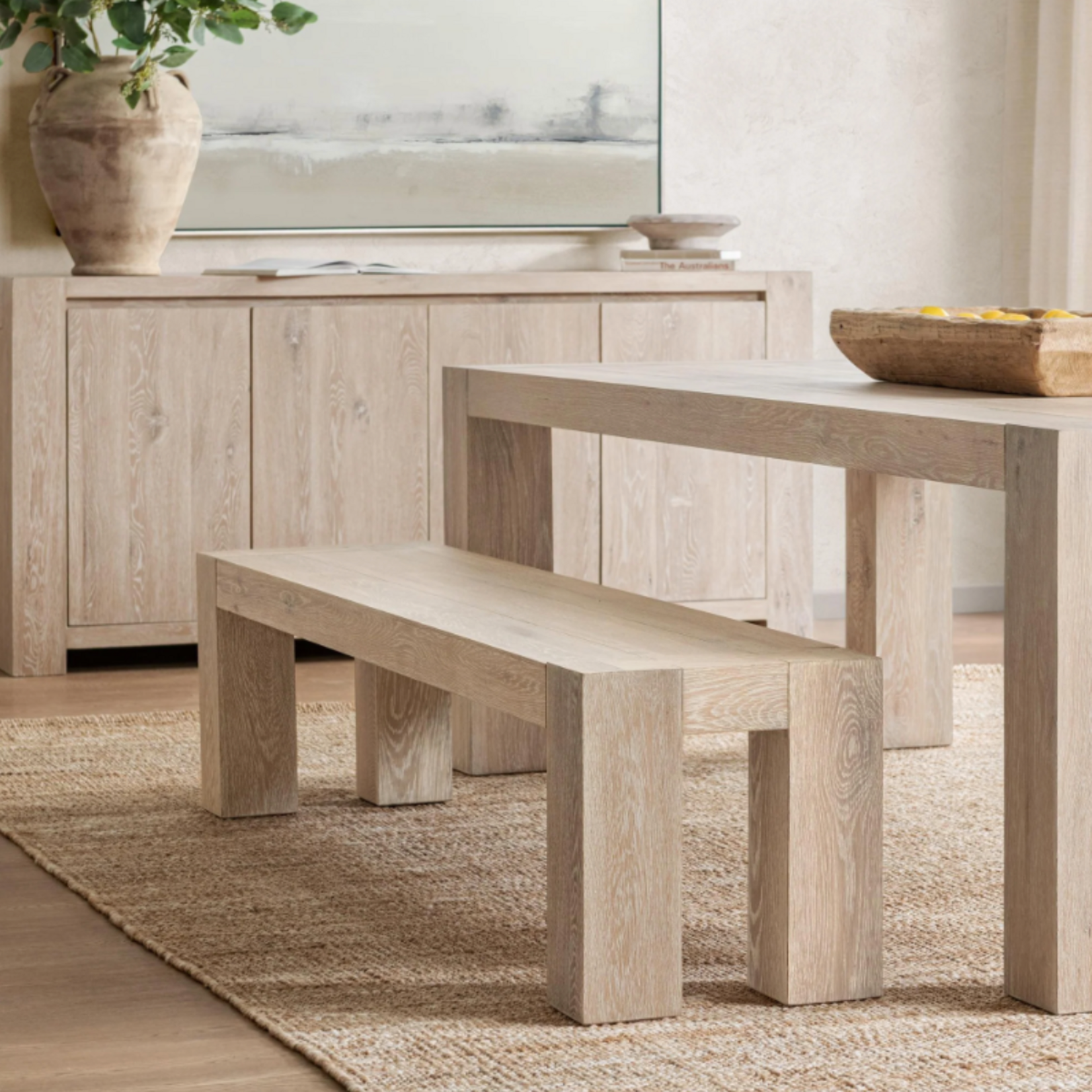 Outside The Box 71x17x18 Bristol Reclaimed Oak Bench In White Wash