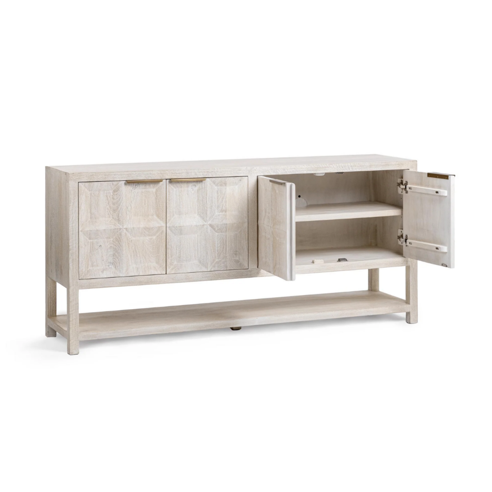 Outside The Box 72x18x34 Costa Mango Wood 4 Door Entertainment / Console Table