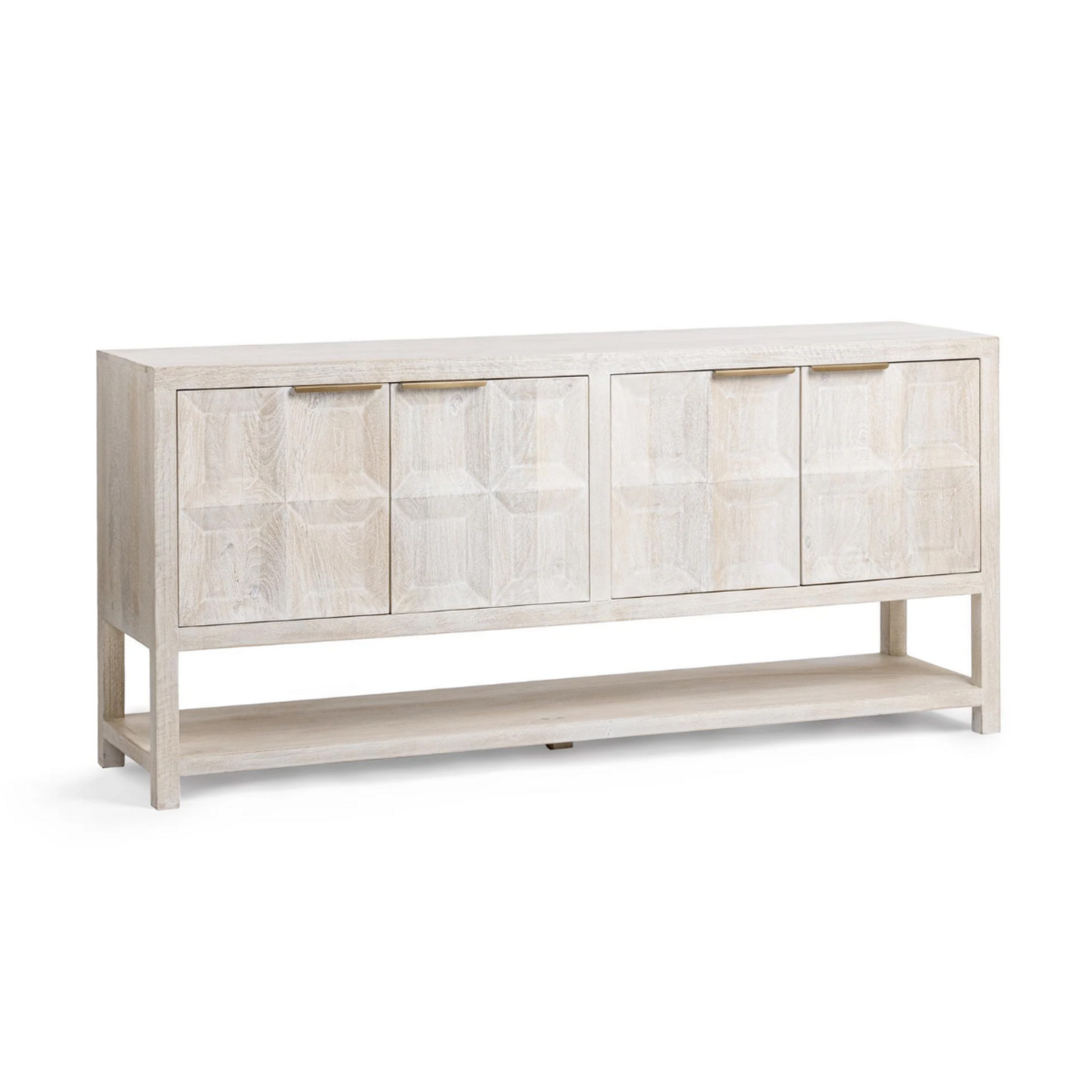 Outside The Box 72x18x34 Costa Mango Wood 4 Door Entertainment / Console Table