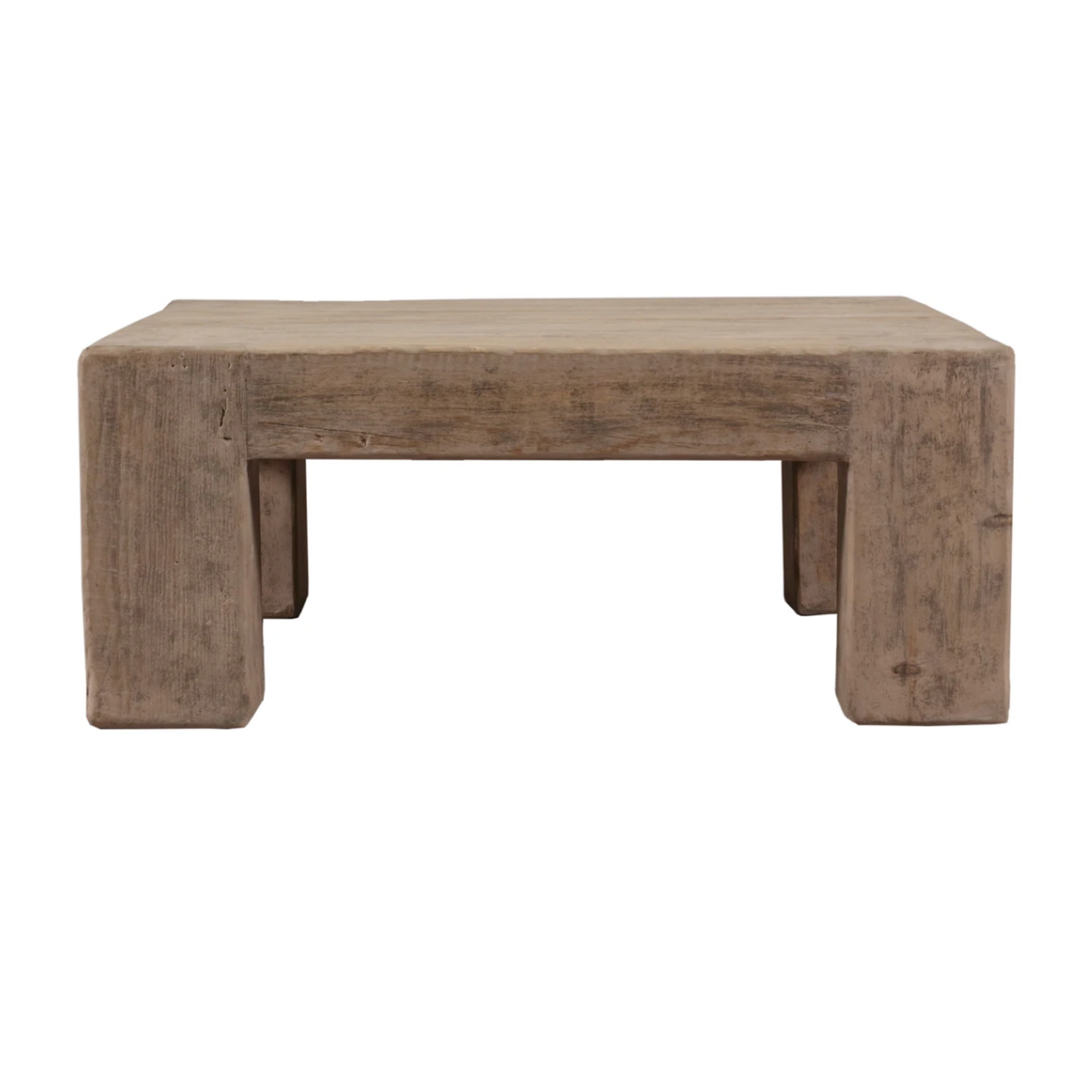 Outside The Box 40x40x17 Ravello Weathered Gray Solid Aged Wood Hand Crafted Square Coffee Table